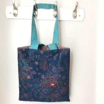 Navy Floral Tote Bag