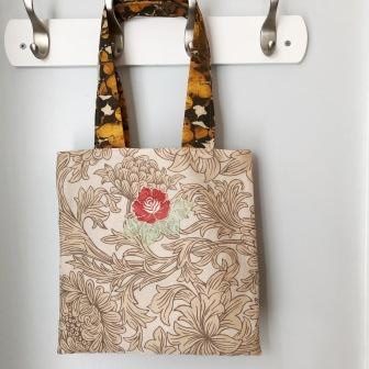 Pink and Gold Floral Tote