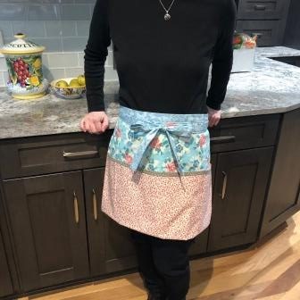 Garden Apron - Blue Capri with Sage Green Lining