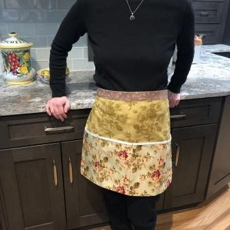 Garden Apron - Gold and Sage Roses