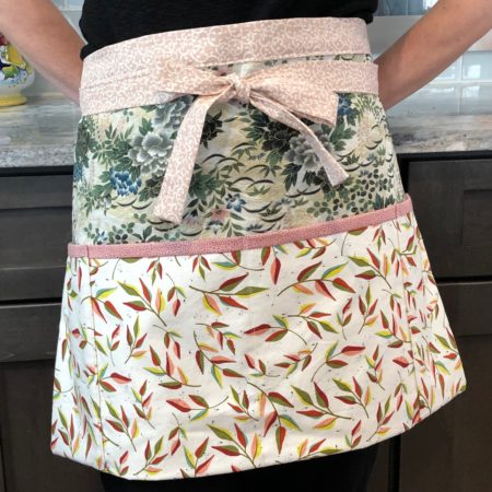 Garden Apron - Leaf Dream and Cloisonne Flowers