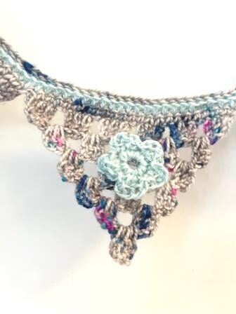 Crochet Garland - light blue flowers