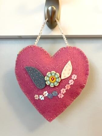 Heart Sachet - pink and vintage floral