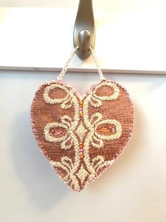 Heart Sachet - rose vintage and pink