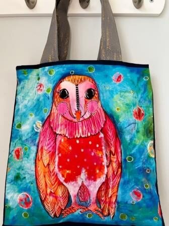 Orange Owl Small Tote