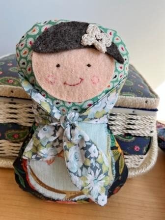 Scarf Doll - Green Paisley Print