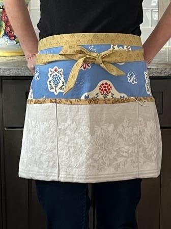 Garden Apron - Blue and Ivory