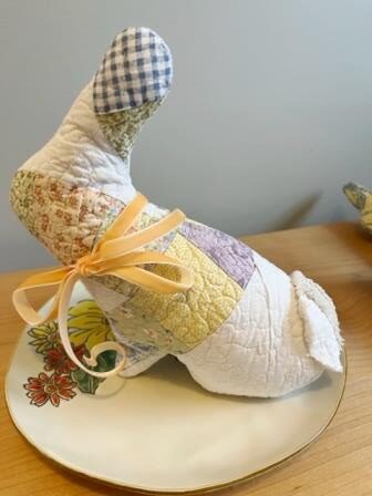 Bunny Softie - Quilted White and Pastels