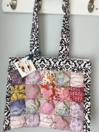 Puffy Tote in Pink and White