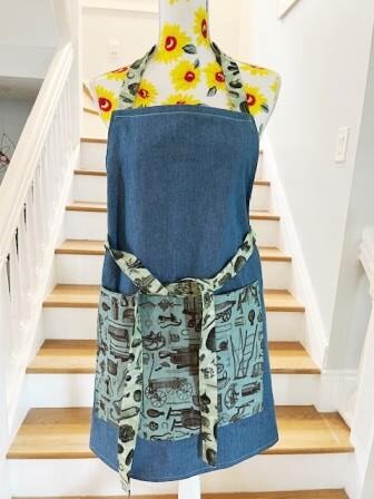 Full Apron - Chambray and Vintage Farm