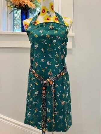 Full Apron - Reversible - Deep Green and Blue