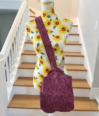 Large Knot Bag in Dark Pink Floral