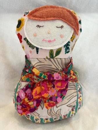 Scarf Doll - Green and Pink