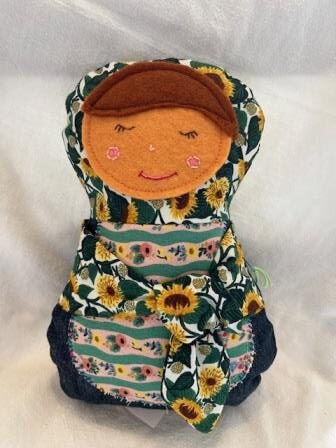 Scarf Doll - Sunflower and Denim