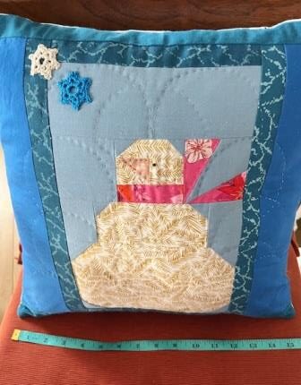 Snowman Quilted Pillow